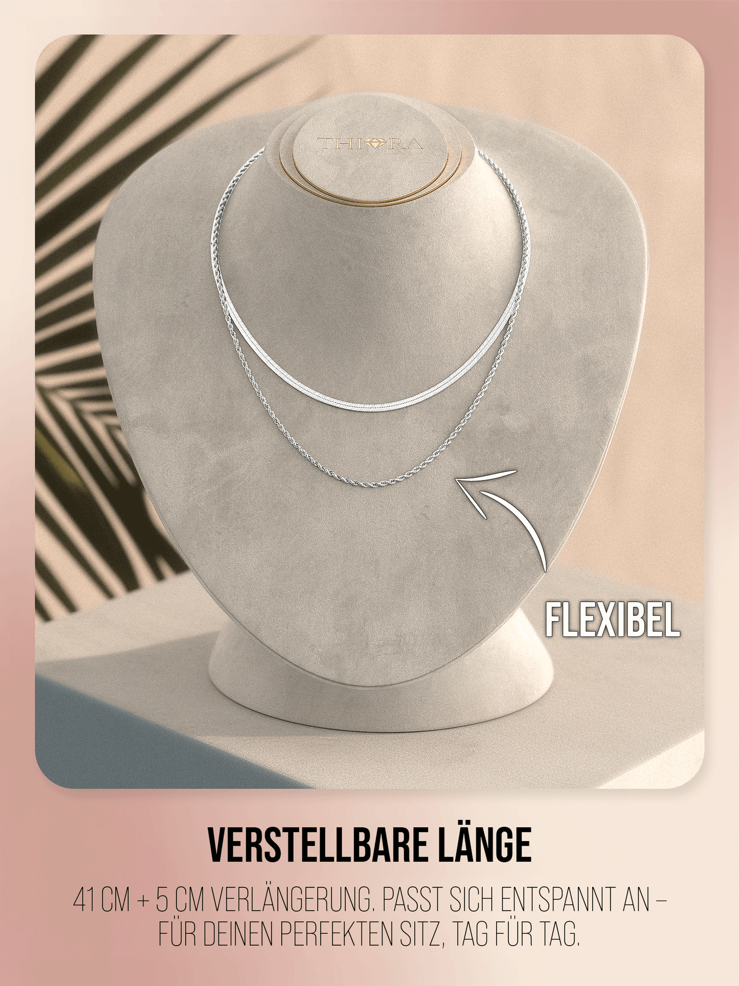 Halskette - 'Twin Waves' - Layering Kette aus Edelstahl