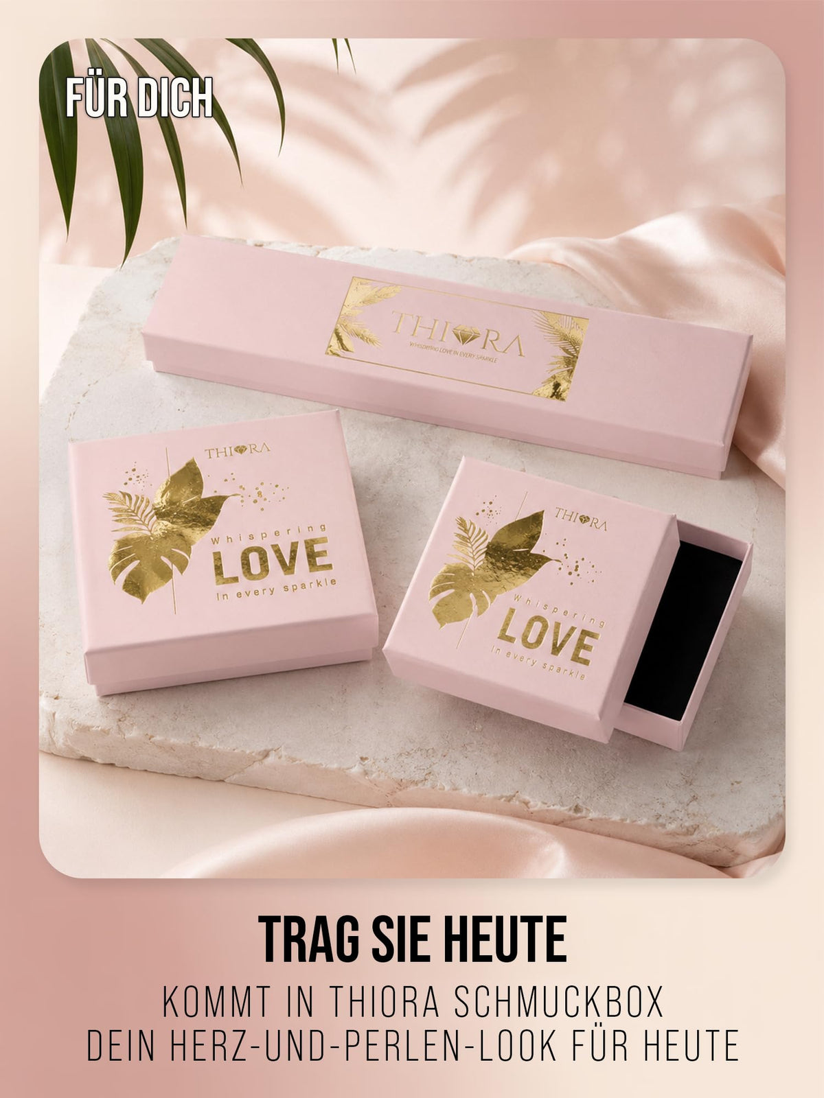THIORA-Schmuckboxen in Rosa für die Love Note Halskette