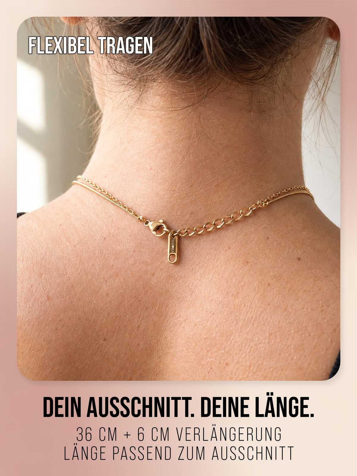 THIORA Daily Crush – zweireihige Herzkette, Gold