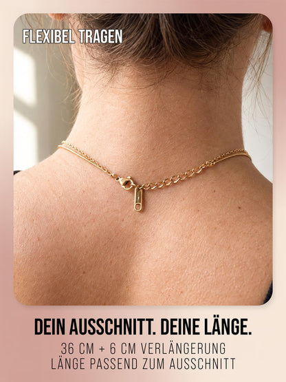 THIORA Daily Crush – zweireihige Herzkette, Gold