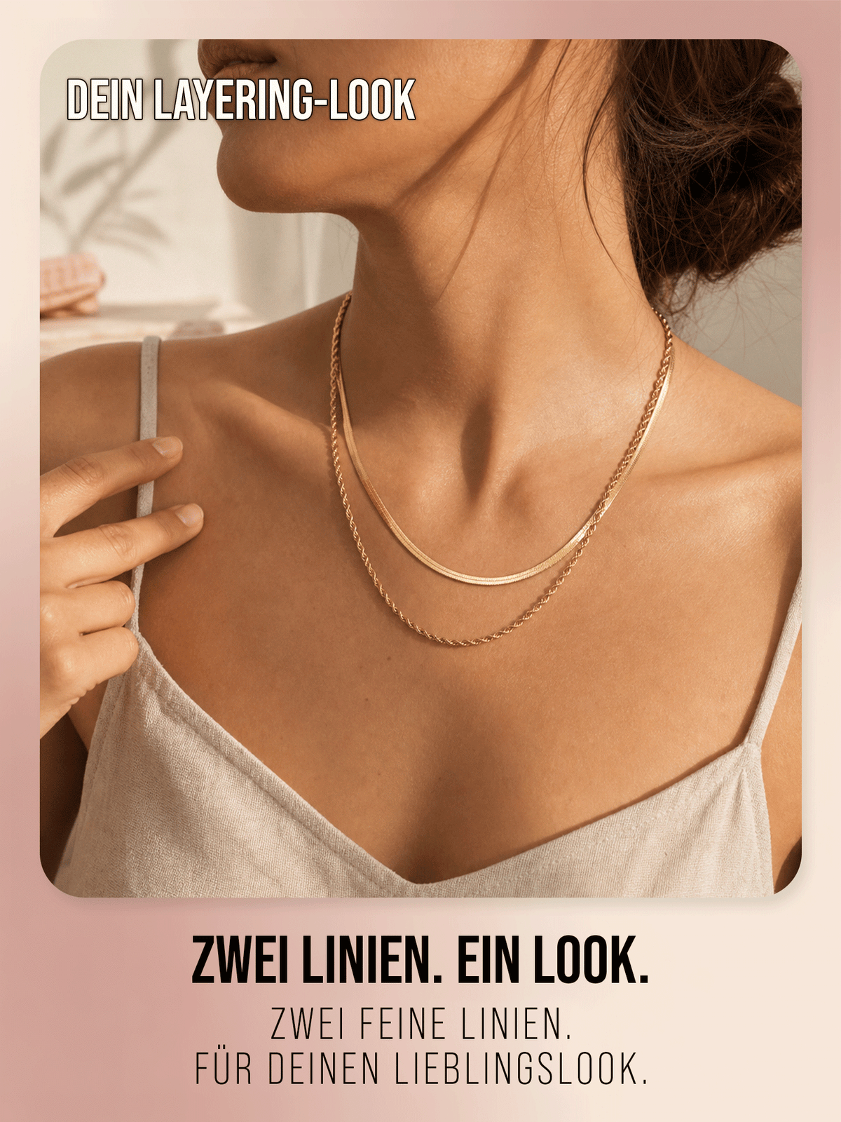 Twin Waves Halskette – Fertiger Layering-Look