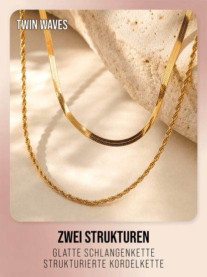 Twin Waves Halskette – Fertiger Layering-Look