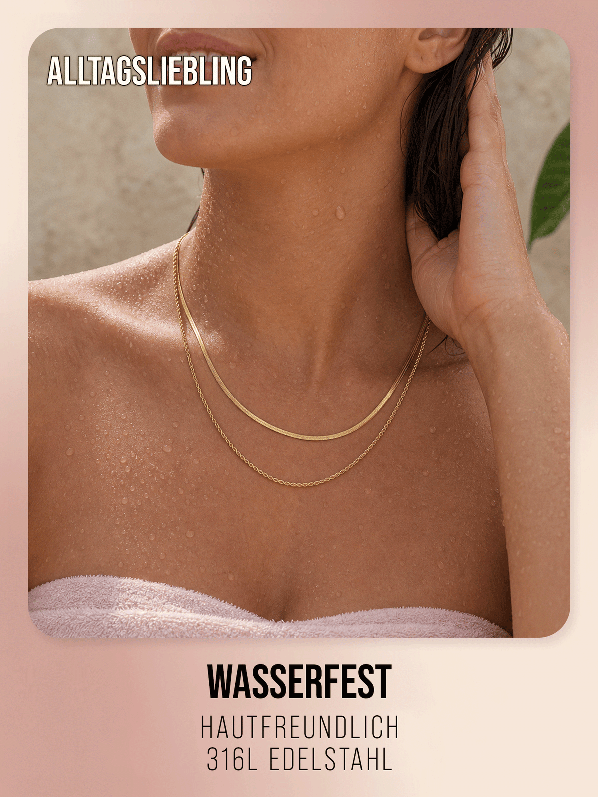 Twin Waves Halskette – Fertiger Layering-Look