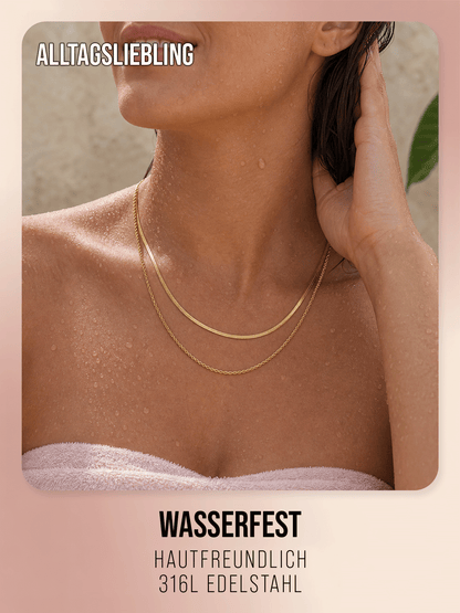 Twin Waves Halskette – Fertiger Layering-Look
