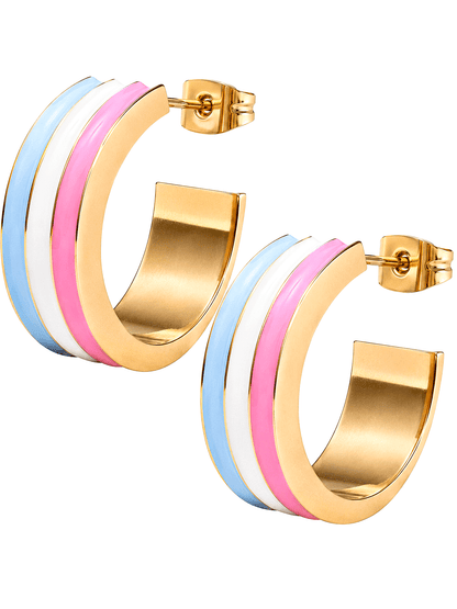 Malibu Sunkiss Creolen – Gold mit Emaille