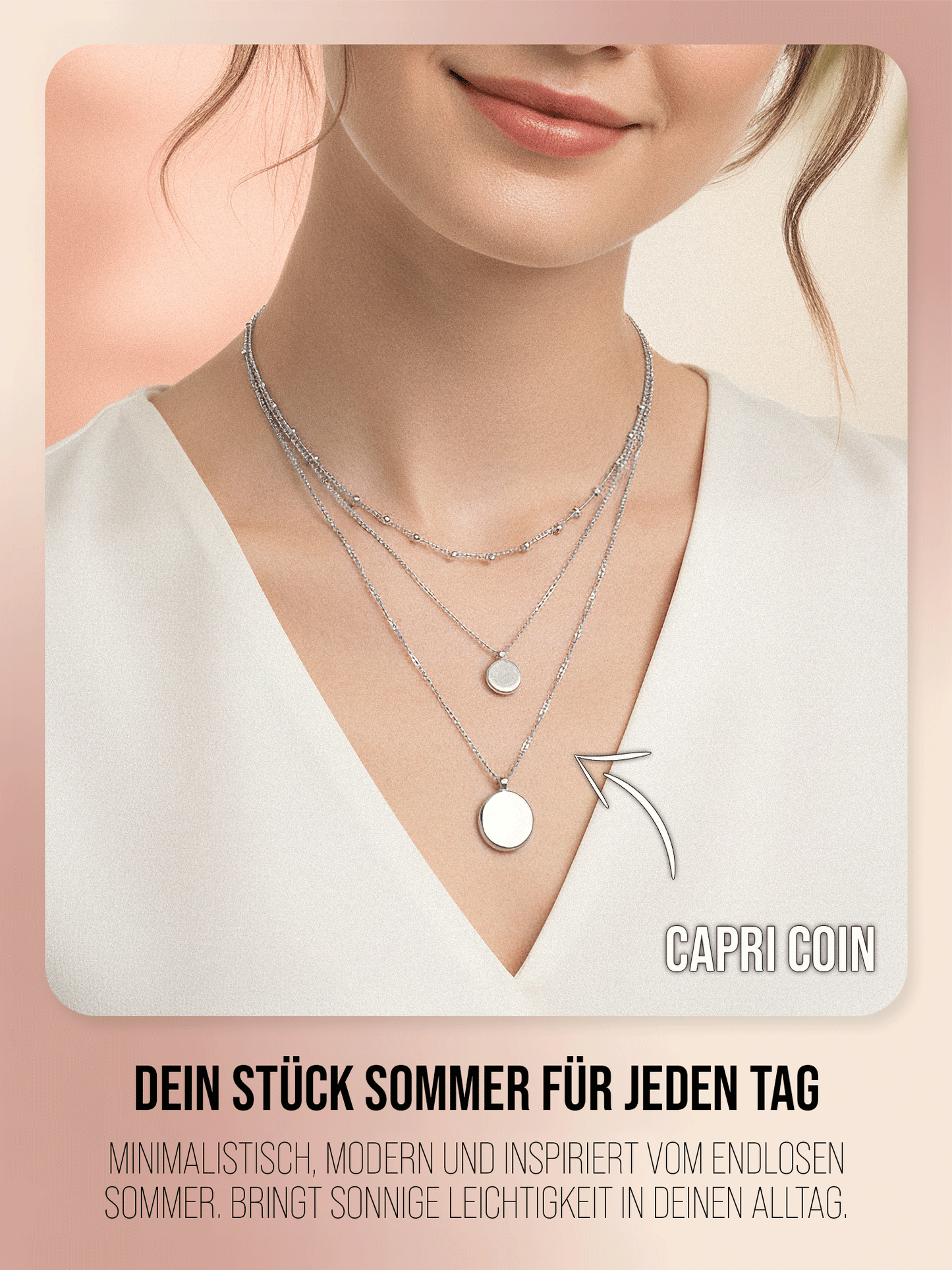 Halskette - 'Capri Coin' - Layering Kette