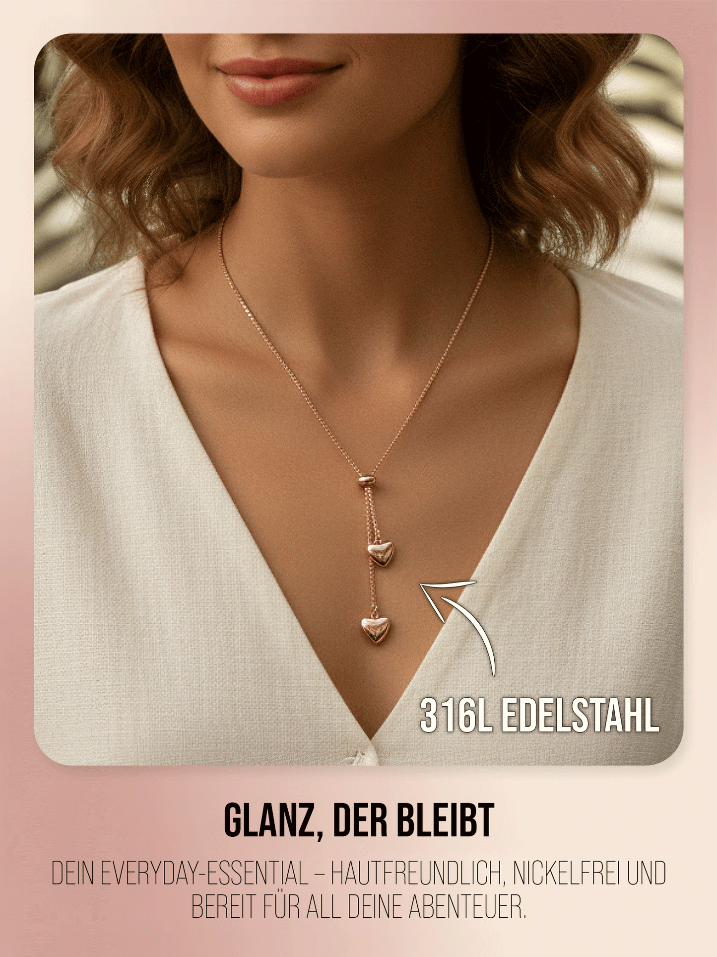 Halskette - 'Bora Hearts' - Herzkette