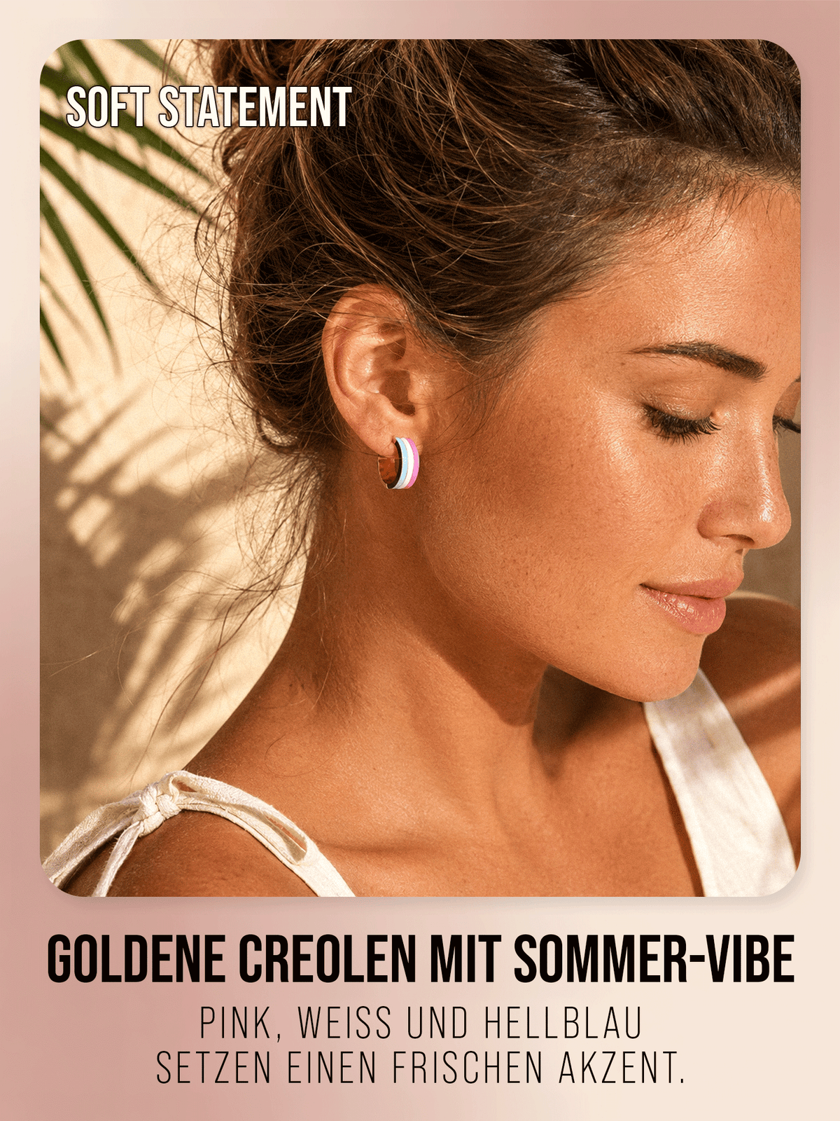 Malibu Sunkiss Creolen – Gold mit Emaille