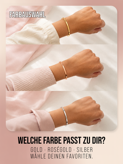 THIORA Armreifen in Gold, Roségold und Silber – Farbvergleich