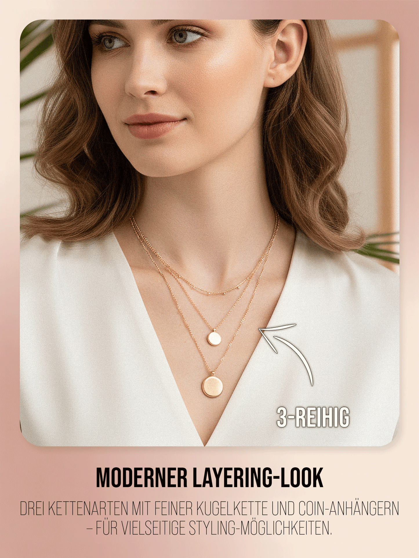 Halskette - 'Capri Coin' - Layering Kette