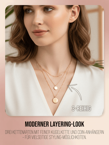 Halskette - 'Capri Coin' - Layering Kette