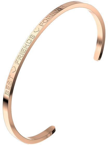 Roségoldfarbener THIORA BFF Armreif aus Edelstahl mit Best-Friends-Forever-Gravur