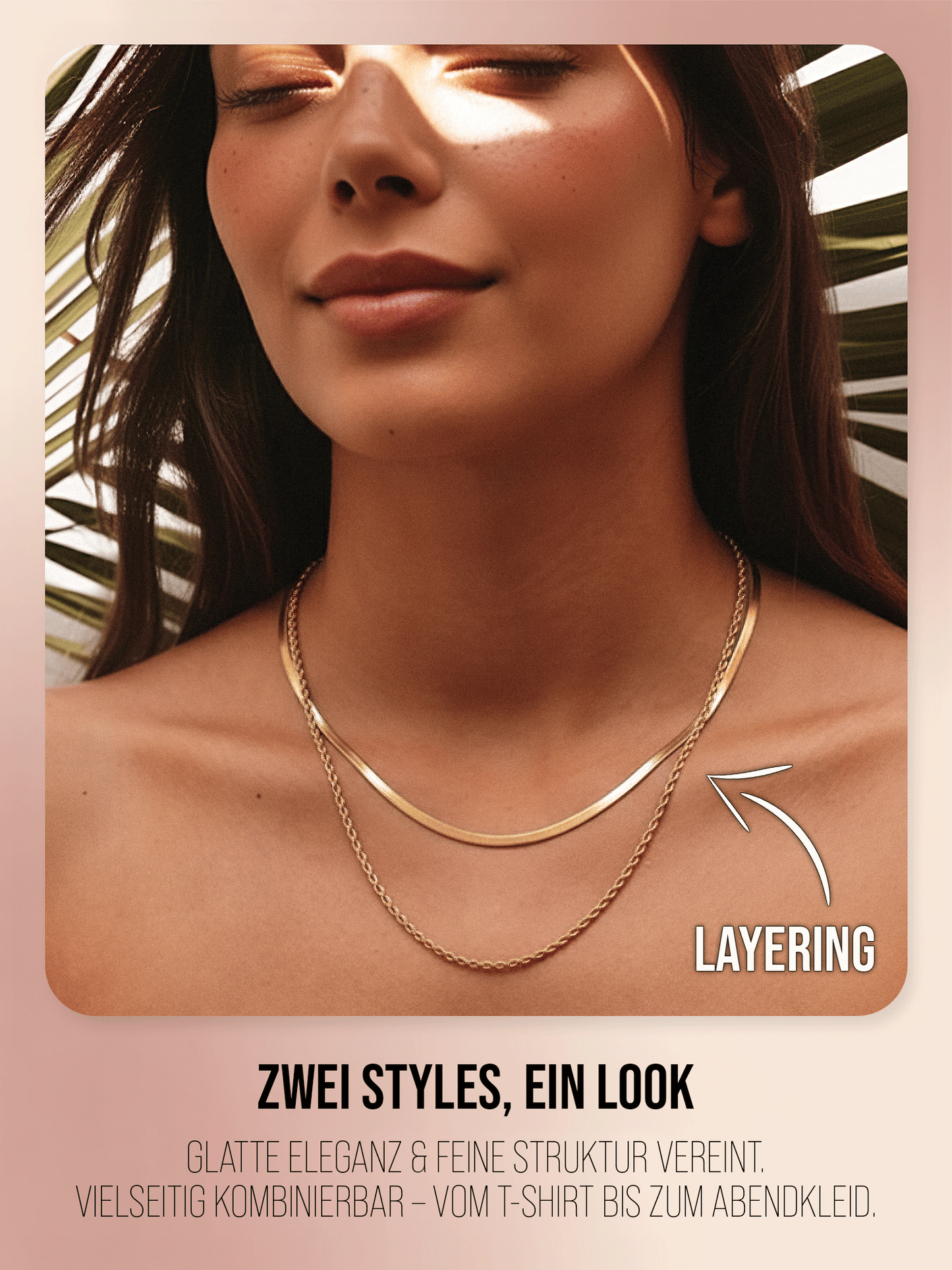 Halskette - 'Twin Waves' - Layering Kette aus Edelstahl
