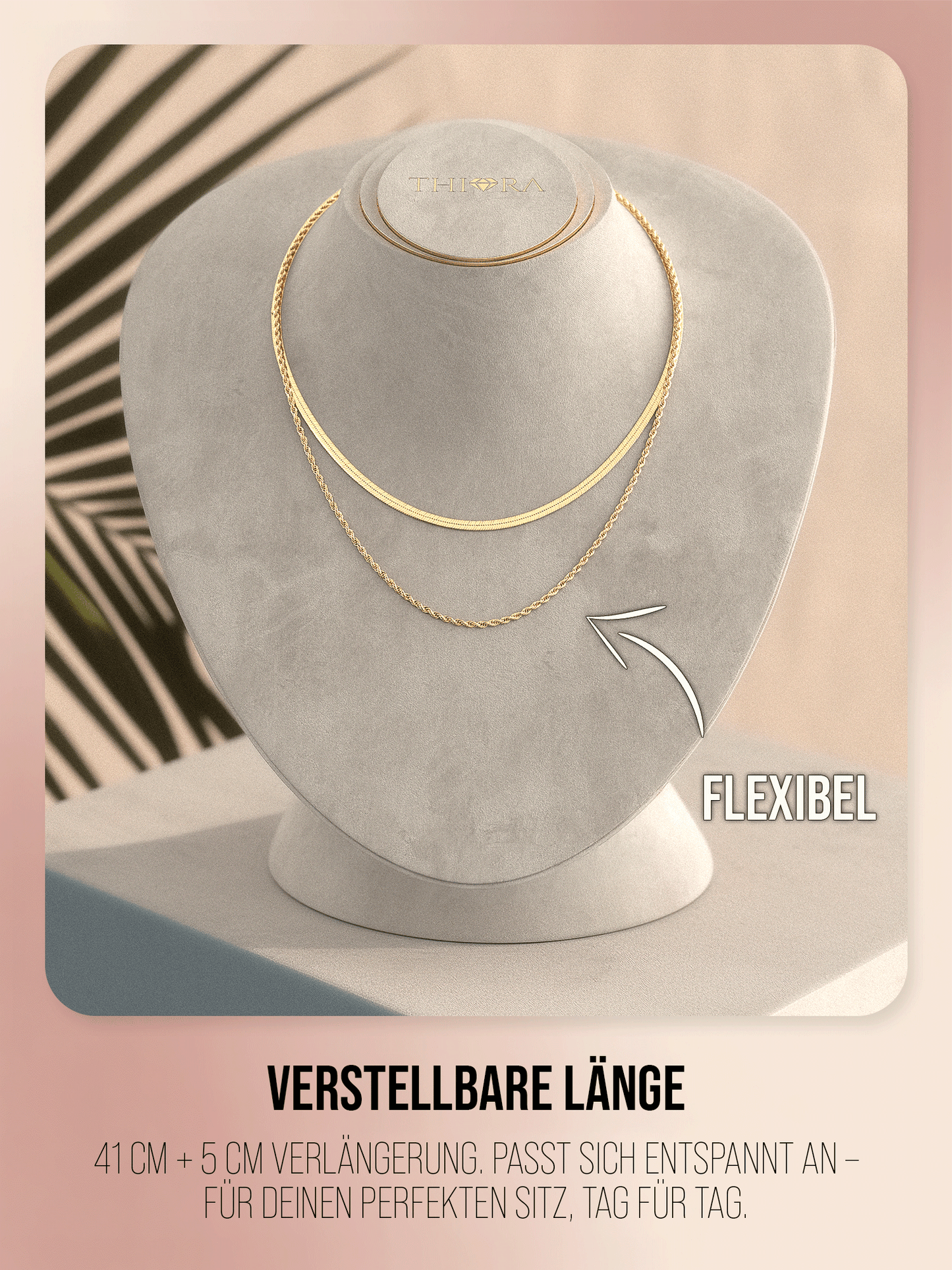 Halskette - 'Twin Waves' - Layering Kette aus Edelstahl
