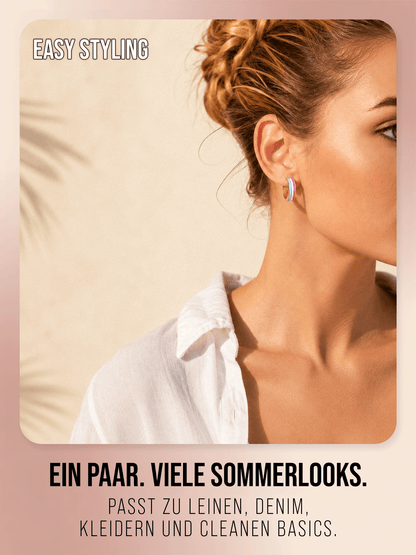 Malibu Sunkiss Creolen – Gold mit Emaille