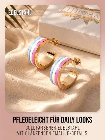 Malibu Sunkiss Creolen – Gold mit Emaille