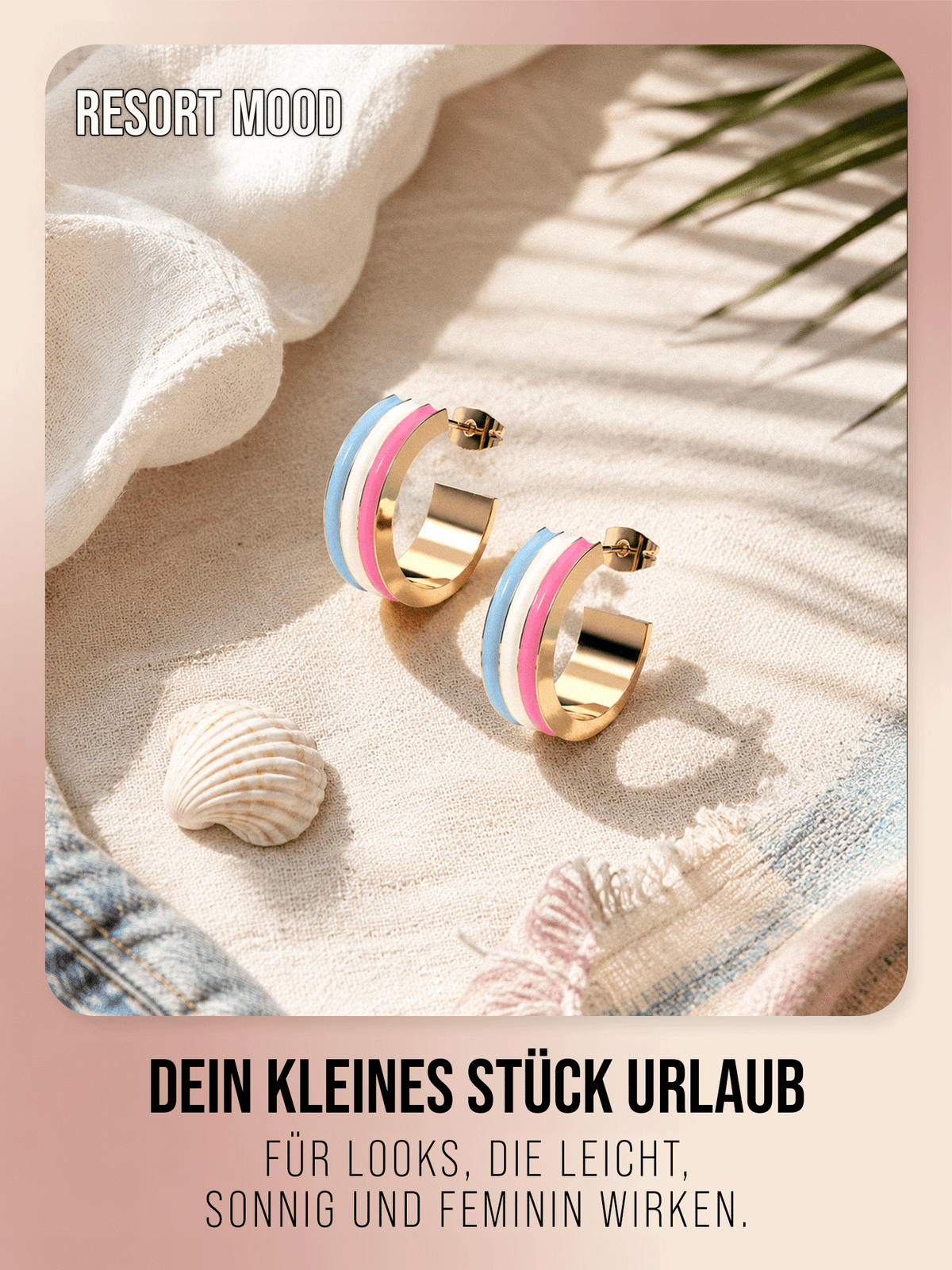 Malibu Sunkiss Creolen – Gold mit Emaille