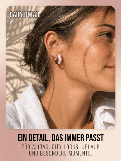 Malibu Sunkiss Creolen – Gold mit Emaille