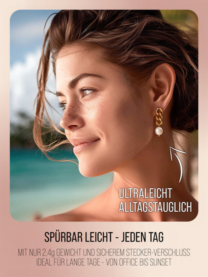 Kettenglieder-Ohrstecker – Mit oder ohne Perle
