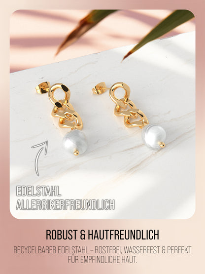 Kettenglieder-Ohrstecker – Mit oder ohne Perle