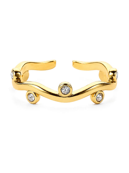 THIORA Lagoon Ring in Gold aus 316L Edelstahl mit Zirkonia