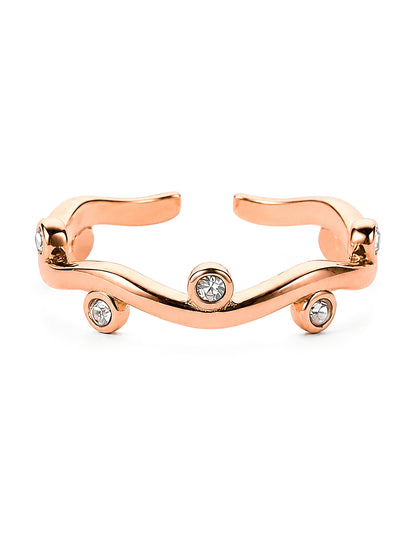 THIORA Lagoon Ring in Roségold aus 316L Edelstahl mit Zirkonia