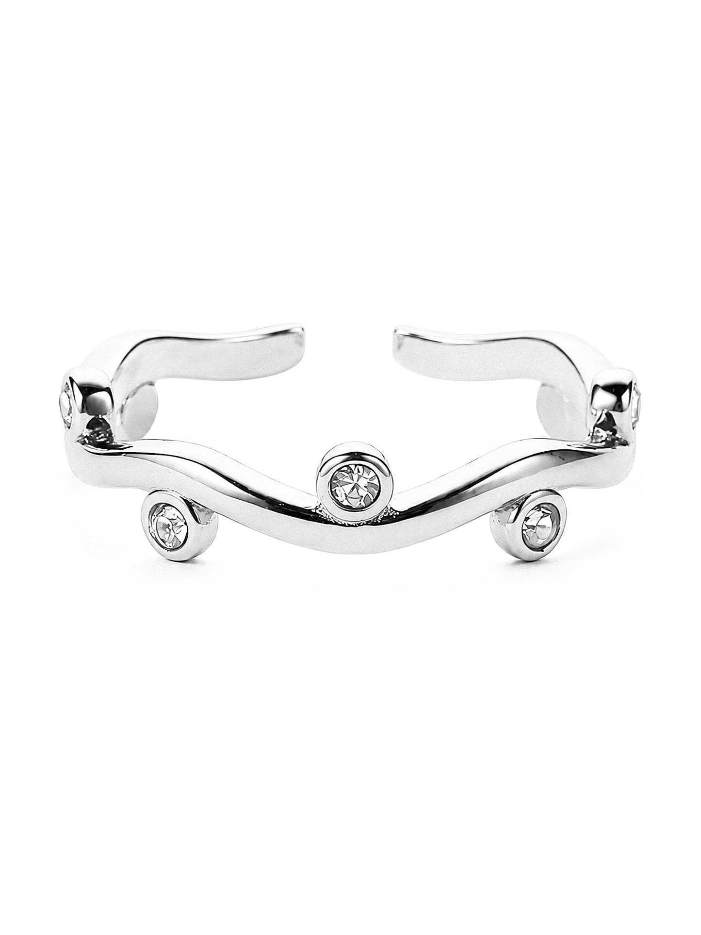 THIORA Lagoon Ring in Silber aus 316L Edelstahl mit Zirkonia