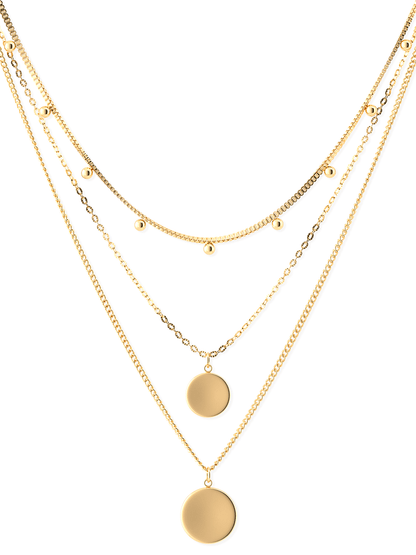 Capri Coin dreireihige Layering Halskette aus Edelstahl von THIORA