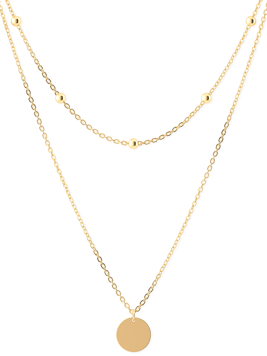 Palma Disc zweireihige Layering Halskette aus Edelstahl von THIORA