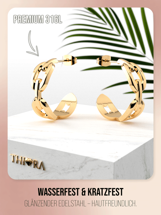 Creolen im Gliederketten - Style | Edelstahl in Rosegold, Silber & Gold