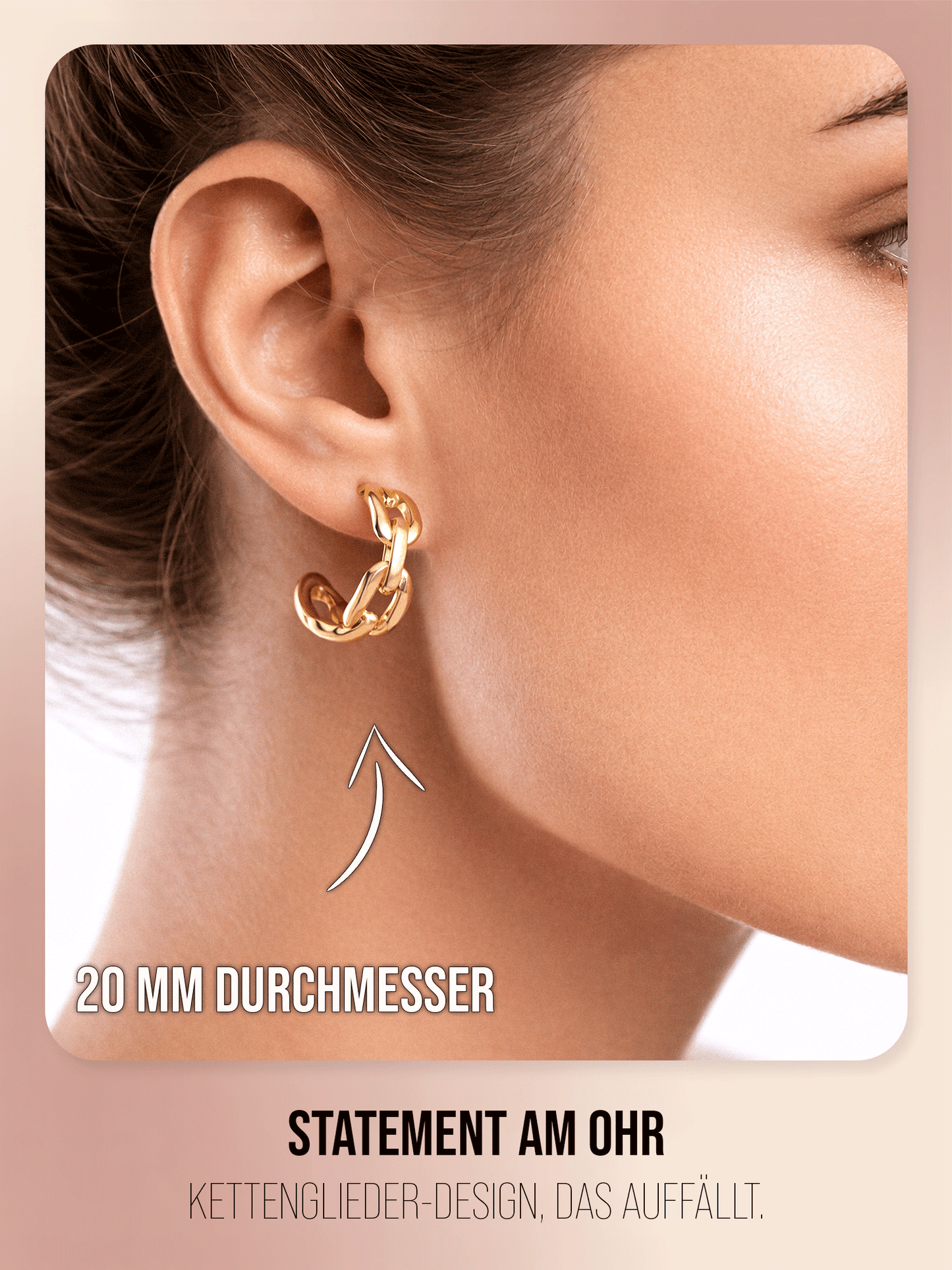 Creolen im Gliederketten - Style | Edelstahl in Rosegold, Silber & Gold