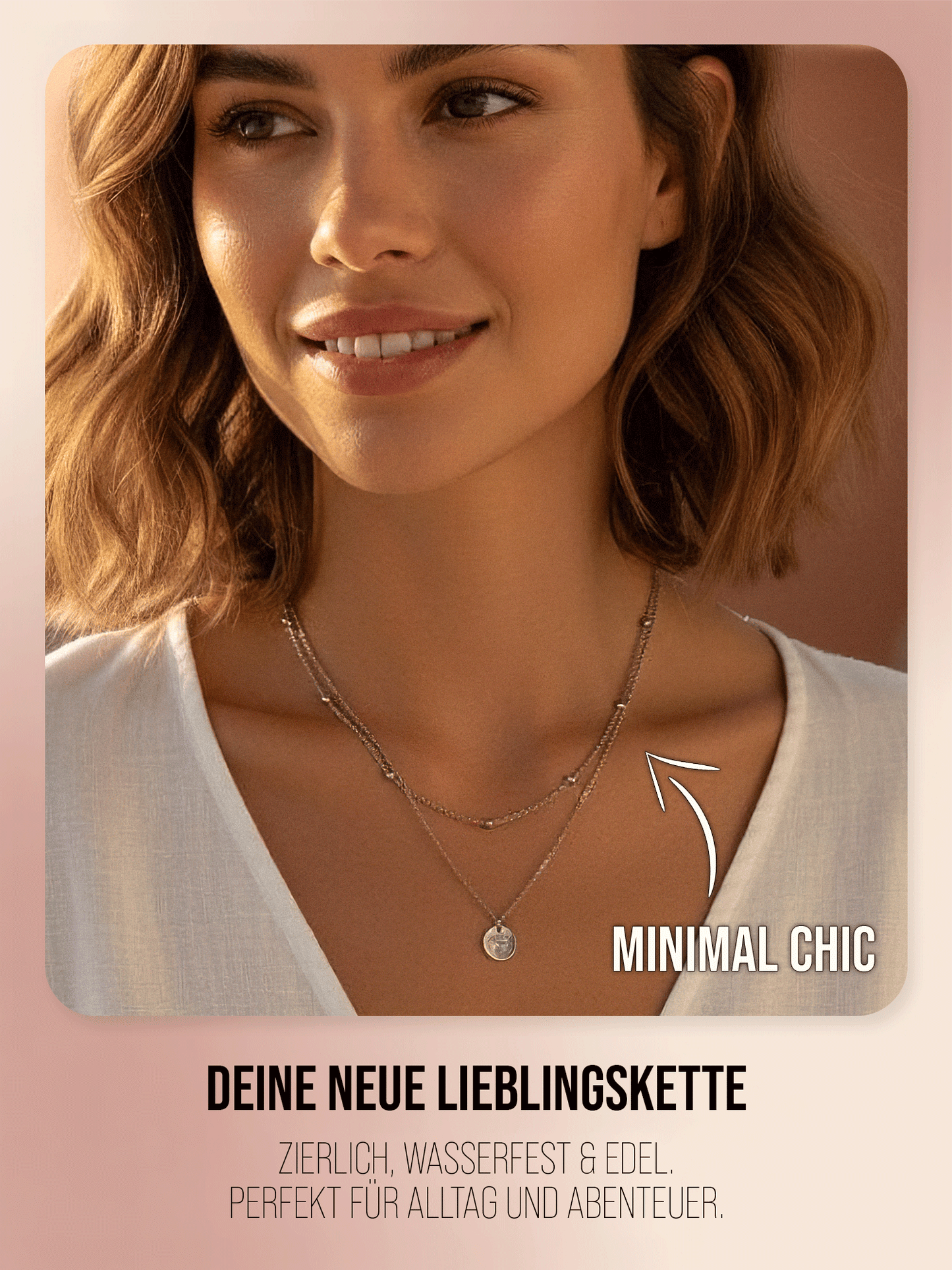 Halskette - 'Palma Disc' - Layering Kette