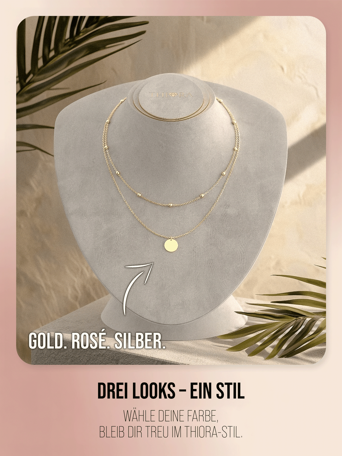 Halskette - 'Palma Disc' - Layering Kette