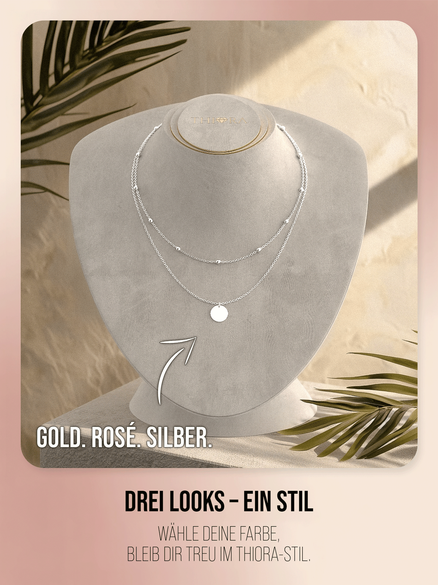 Halskette - 'Palma Disc' - Layering Kette