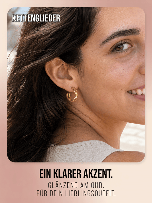 Creolen im Gliederketten - Style | Edelstahl in Rosegold, Silber & Gold