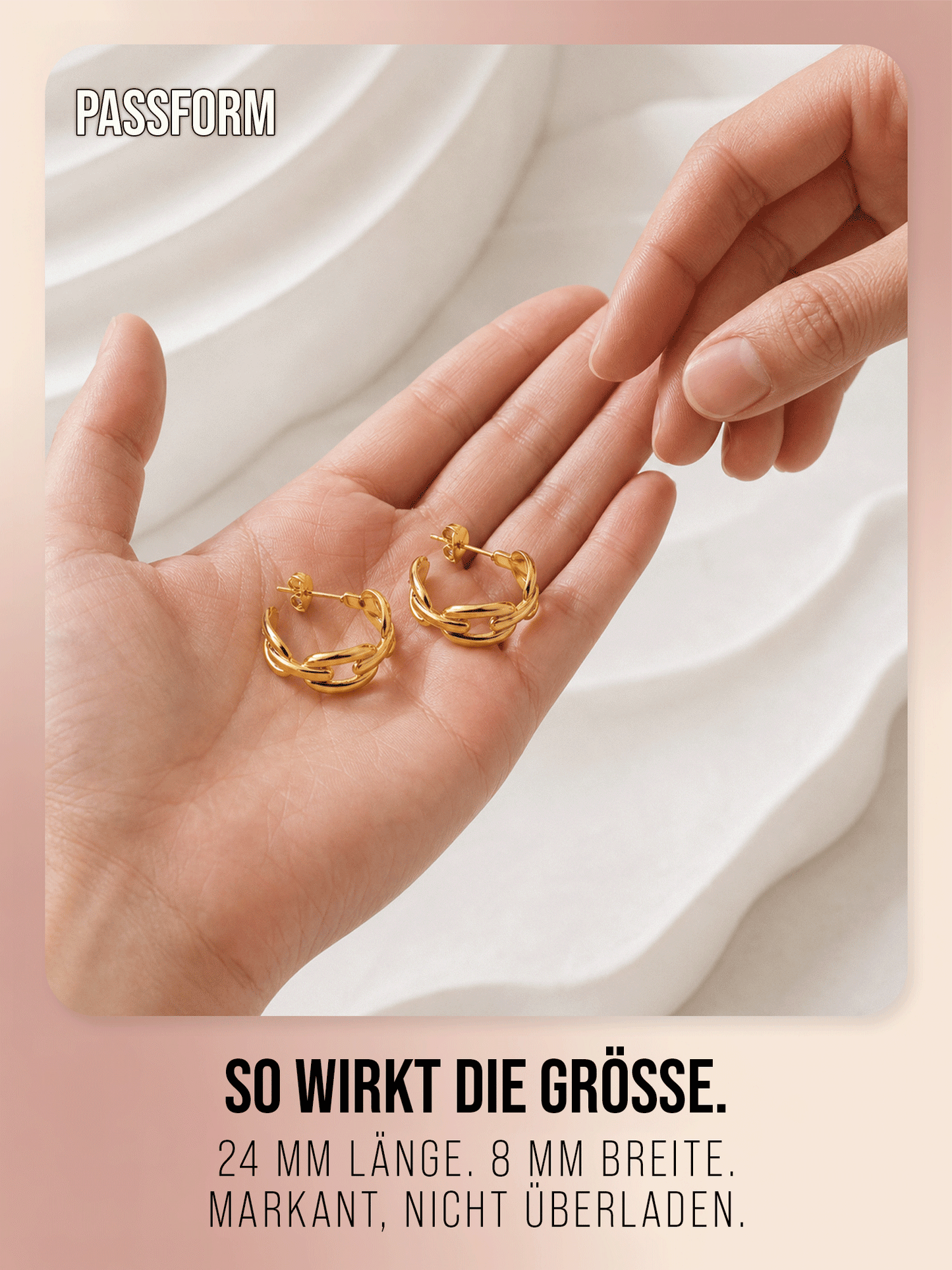 Creolen im Gliederketten - Style | Edelstahl in Rosegold, Silber & Gold