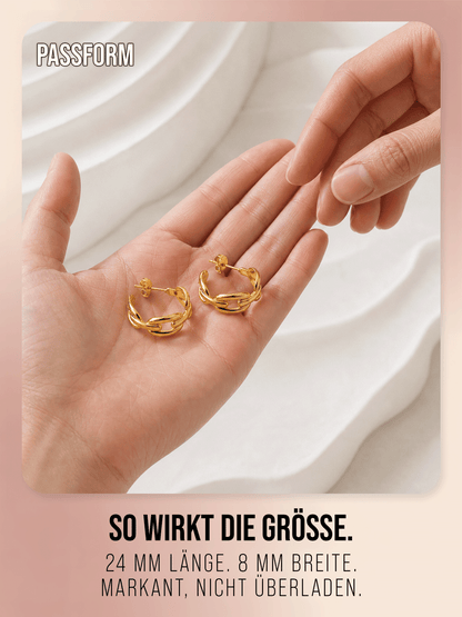 Creolen im Gliederketten - Style | Edelstahl in Rosegold, Silber & Gold