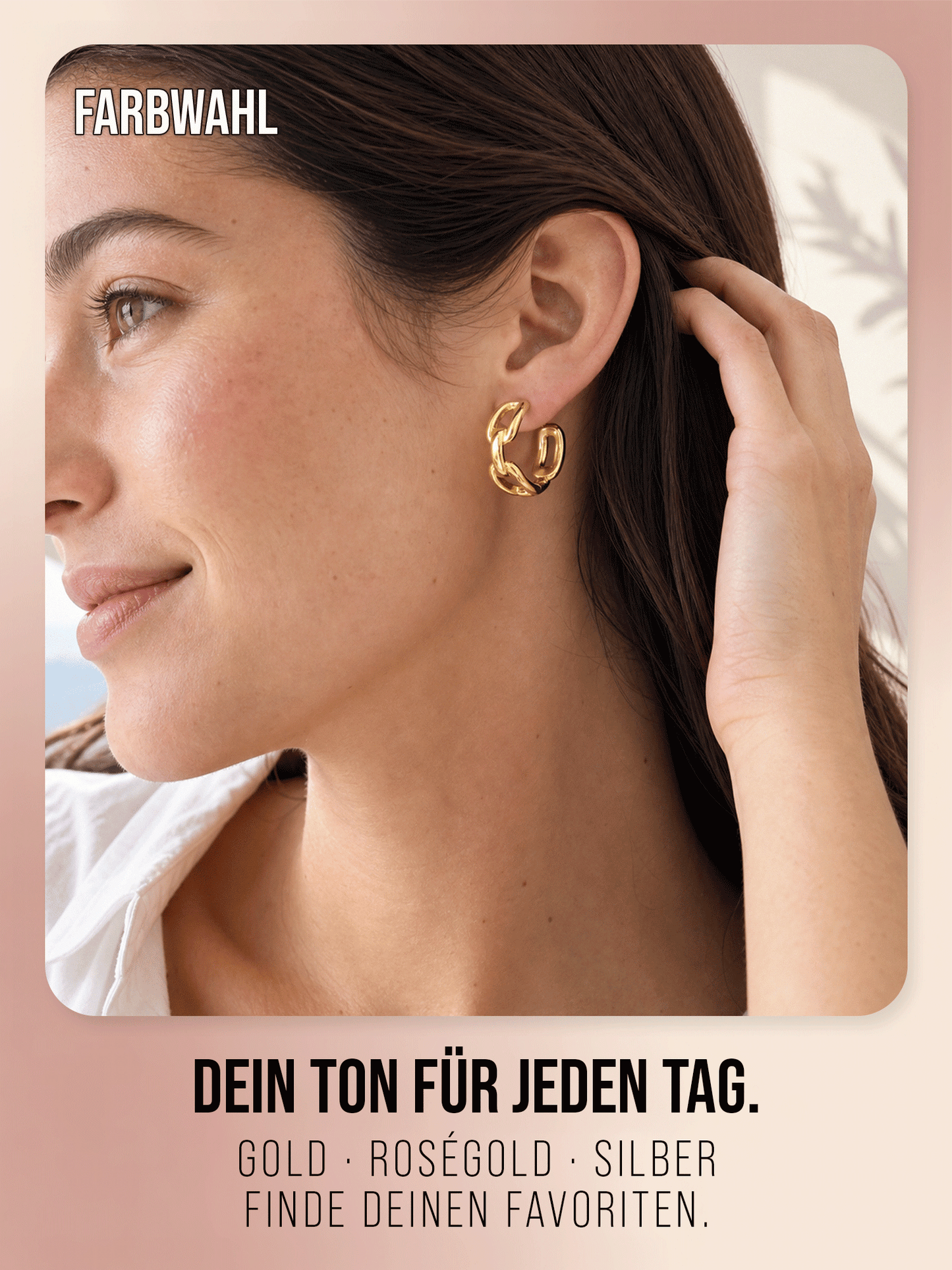 Creolen im Gliederketten - Style | Edelstahl in Rosegold, Silber & Gold