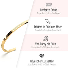 Lade das Bild in den Galerie-Viewer, Armreif mit Gravur - &#39;Happiness&#39; - 3mm

