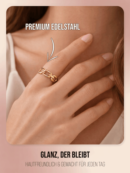 Ring im Gliederketten Design | Edelstahl in Rosegold, Silber & Gold