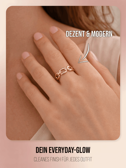 Ring im Gliederketten Design | Edelstahl in Rosegold, Silber & Gold