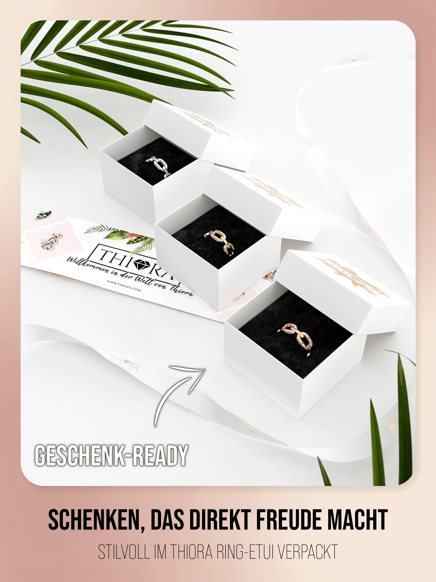 Ring im Gliederketten Design | Edelstahl in Rosegold, Silber & Gold