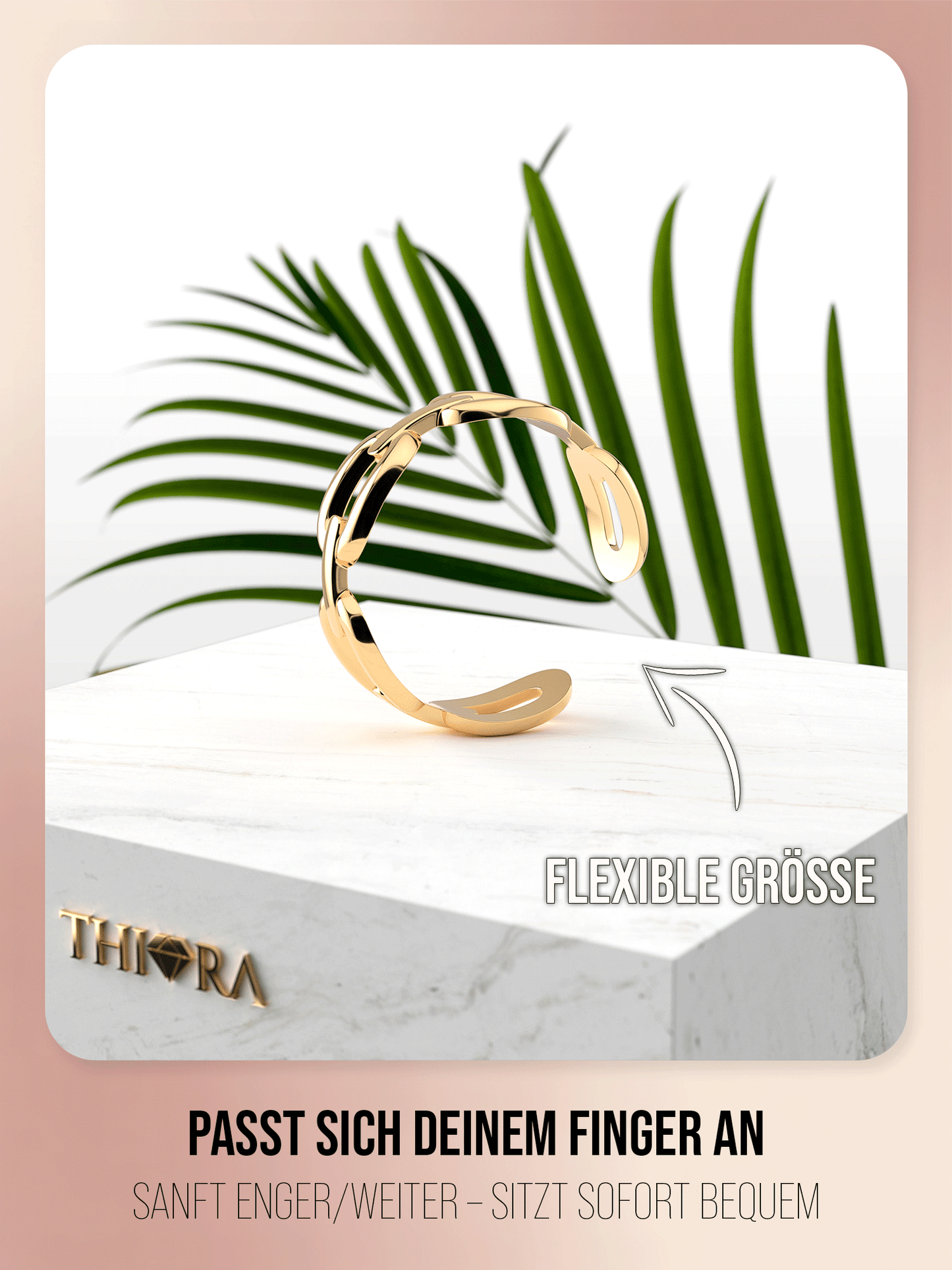 Ring im Gliederketten Design | Edelstahl in Rosegold, Silber & Gold