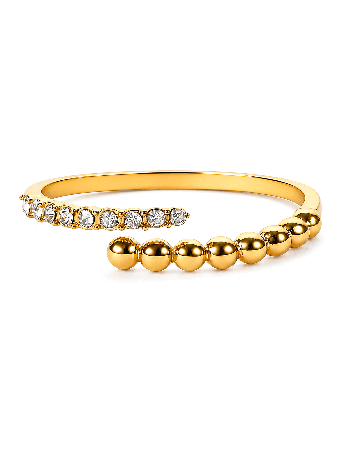 THIORA Bora Brilliance Ring in Gold – verstellbarer Edelstahlring mit Zirkonia