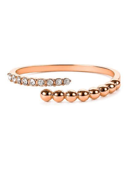 THIORA Bora Brilliance Ring in Roségold – verstellbarer Edelstahlring mit Zirkonia