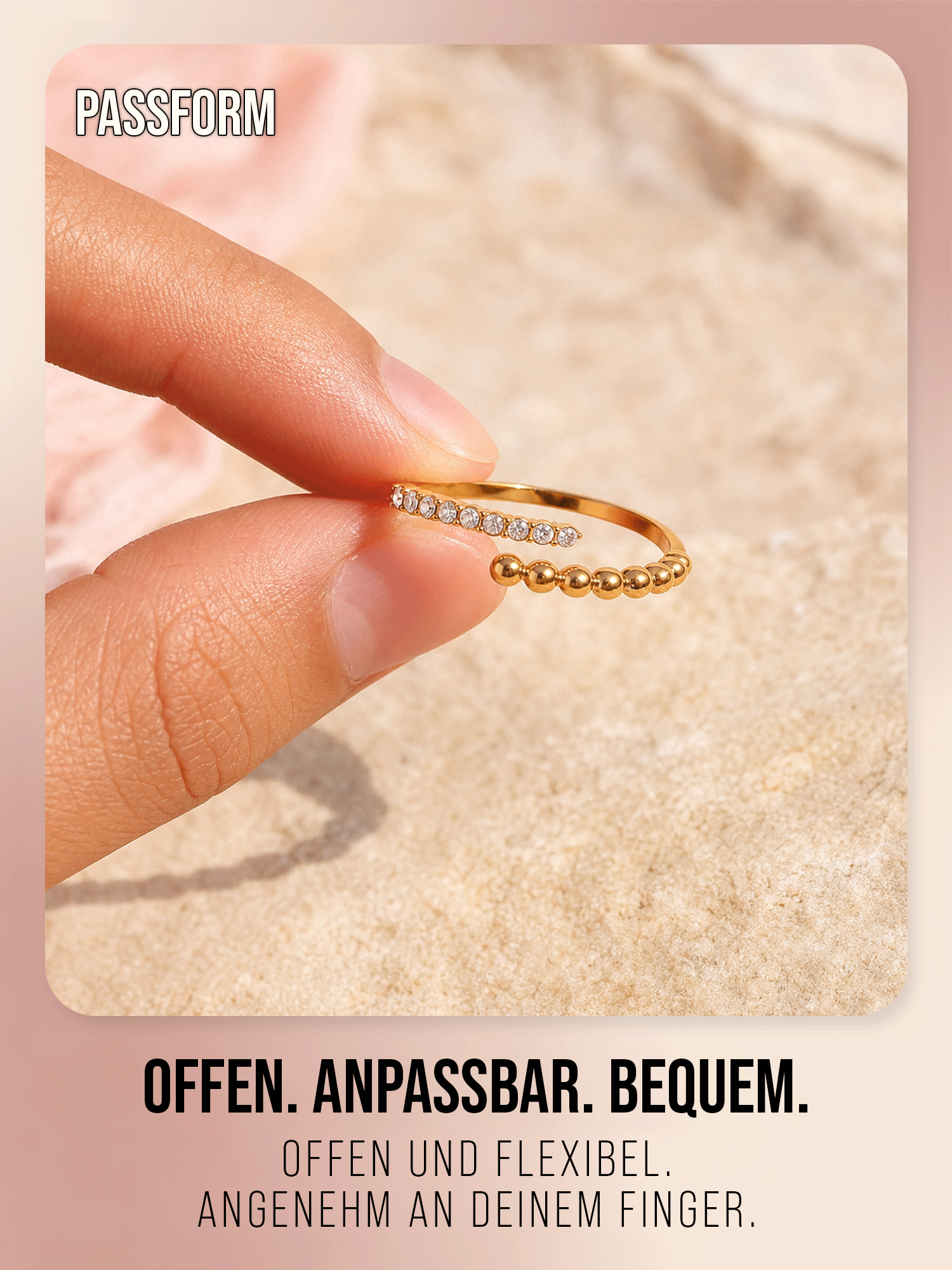 THIORA Bora Brilliance Ring – offen und vorsichtig verstellbar