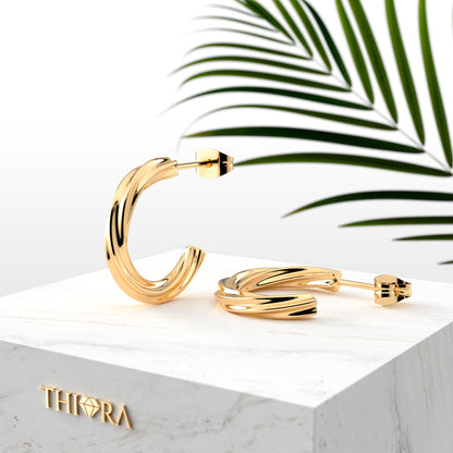 Creolen im Twisted Design | Edelstahl in Rosegold, Silber & Gold