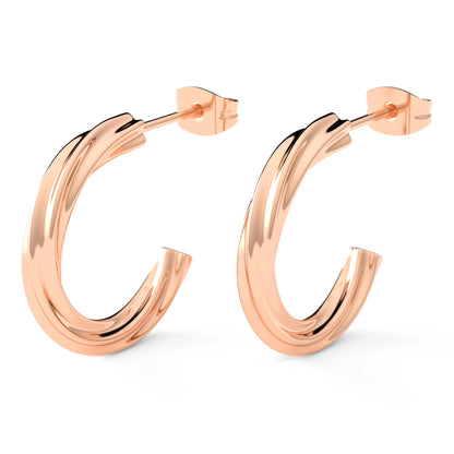 Creolen im Twisted Design | Edelstahl in Rosegold, Silber & Gold