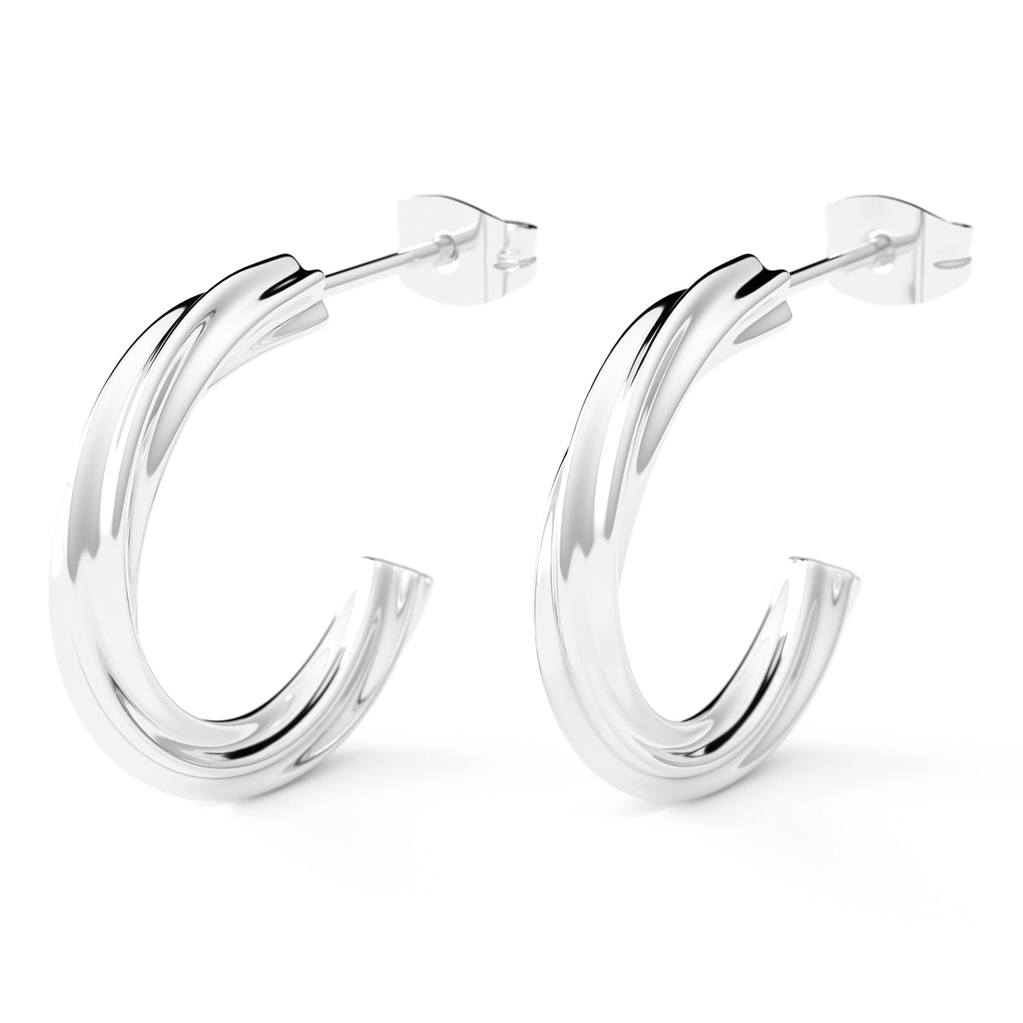 Creolen im Twisted Design | Edelstahl in Rosegold, Silber & Gold